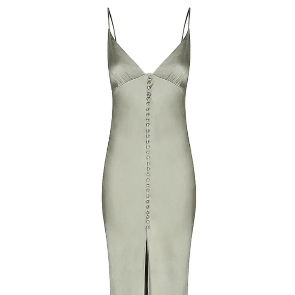SHONA JOY LA LUNE BIAS SLIP DRESS - SAGE (US size 10)